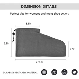 HAMBOLY 100% Cotton Shoe Bags 6 Pack Dust Cover Storage Pouch with Drawstring Closure for Travel Protecting Storing Shoes, Grey (17 x 7 in)
