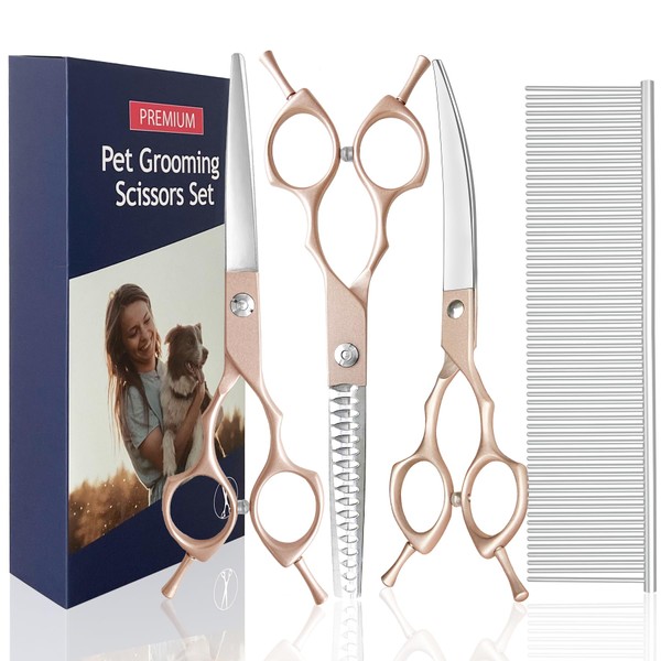 Professional Dog Grooming Scissors Kit, 7.0in Dog Scissors for Grooming,