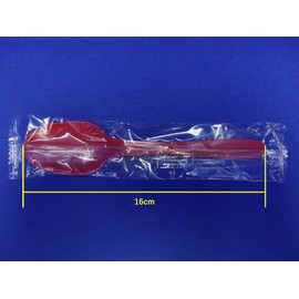 HOUKEN Industrial Disposable Plastic Spoons 6.3 inches (16 cm), Red, 100 Pieces, Bags H3470