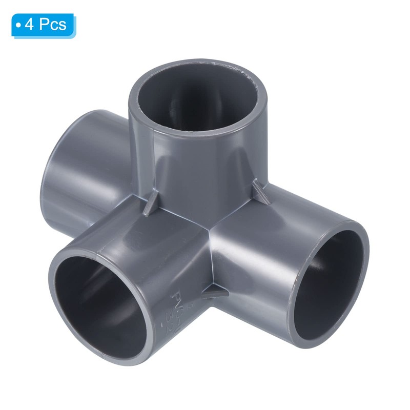 PATIKIL 32mm 4 Way Yelbo Pipe Fitting UPVC 4pcs Joint