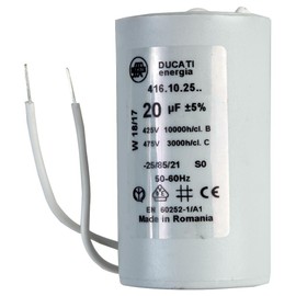 MOTOR RUN CAPACITOR NO STUD LDS 20UF // MOTOR RUN CAPACITOR NO STUD LDS 20UF Automotive Qualification Standard // 4.16.10.25.06 (PK OF 1)