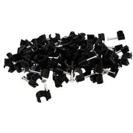 kenable Round Black 6mm to 7mm Cable Clips Secure Fastenings Cables [100 Pack]