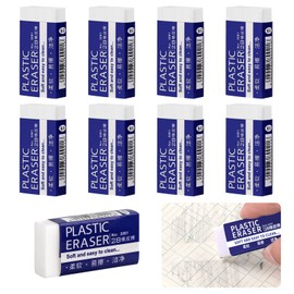 JOYSKY 10 Pcs Eraser-White, Erasers Multipack Rubbers Erasers for Kids on School,Office,Kids,Adults,Classic Latex Free Plastic Rubber,High Quality Rubber Erasers for kids,Ruber Novelty Kneaded Erasers