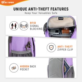 SKYSPER Sling Bag RFID Cross Body Bag Recycled Crossbody Backpack Travel Daypack(Purple)