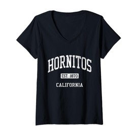Womens Hornitos California CA JS04 Vintage Athletic Sports V-Neck T-Shirt