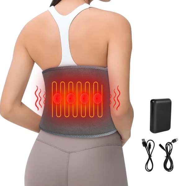 ZWOOS Lumbar Heating Pillow with Massage Function, Fast Heating, Three Types of Massage, Fatigue Relief, Muscle Contraction, Heating Blanket with Massage (8000 mAh)