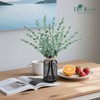 Der Rose 14.5 In Fake Plants Eucalyptus in Black Glassvase