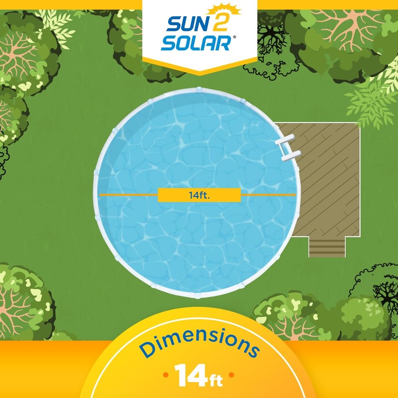 Sun2Solar Blue 14 ft Round Pool Solar Cover | 800