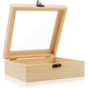 ZSDRTYU Wood Box, Small Wooden Storage Boxes Wooden Box With Hinged Lid Unfinished Wood Box Keepsake Boxes For Diy Craft Art, Hobbies (9 x 9 x 4.7 In)