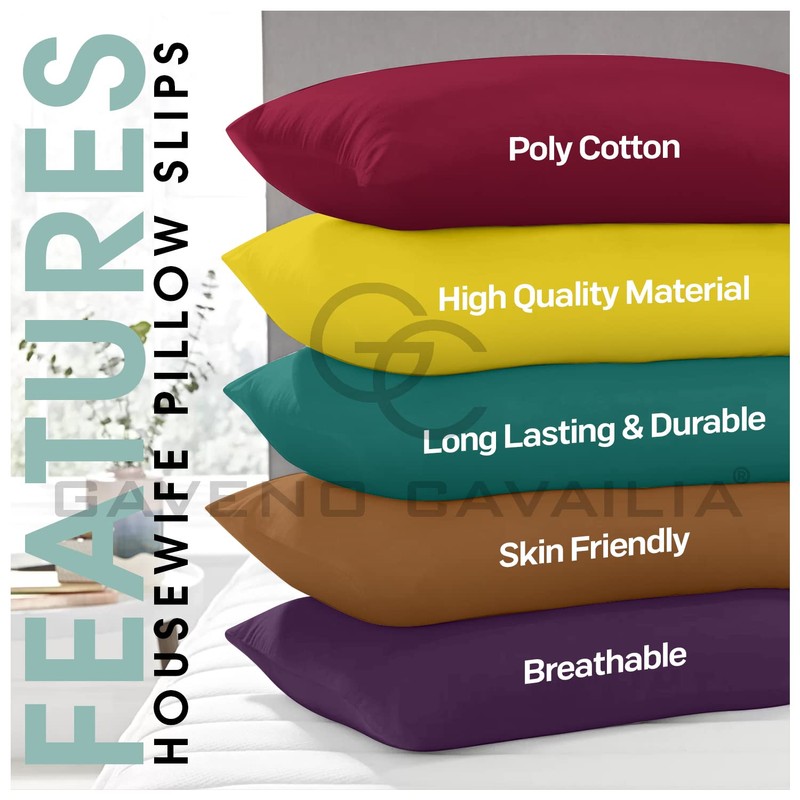 Plain Dyed Housewife Pillow Cases 2 Pack - (74 x