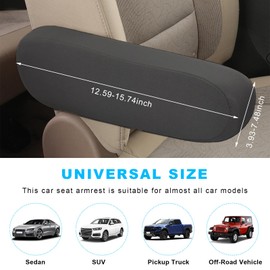 Dickno 2 PCS Car Front Seat Armrest Covers, Elastic Fabric Auto Seat Armrest Protectors, Universal Front Seat Armrest Cover Replacement, Vehicle Accessories for Car, SUV, Truck (Gray)
