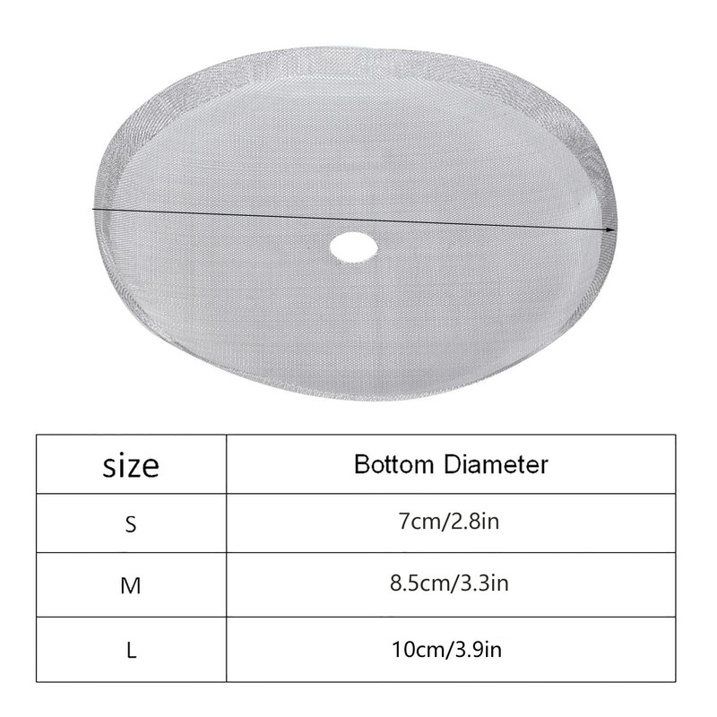 MUNEFE 5Pcs Stainless Steel Mesh Filter, French Replacement Filters Mesh