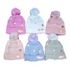 KH Gorro Para Niñas Con Pompón Corazónes Felpado Invierno