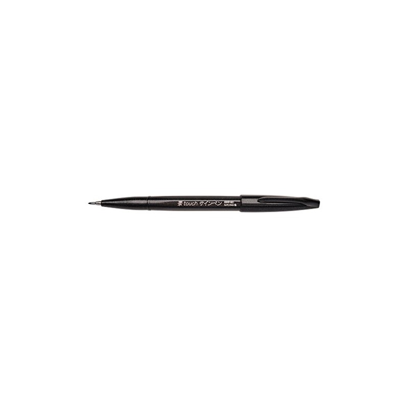 Pentel Brush Sign Pen, Fibre-Tip Pen, Brush-Like Tip, SES15C-12