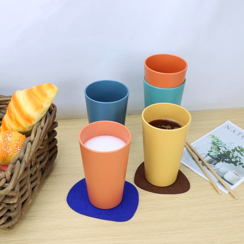 Homienly Wheat Straw Cups, 20 OZ Drinking Cups Set of