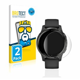 BROTECT Pack of 2 Full Cover Screen Protectors for Garmin Vivoactive 4s (40 mm) Full Screen Protector Film [3D Curved, Anti-Fingerprint, Crystal Clear]
