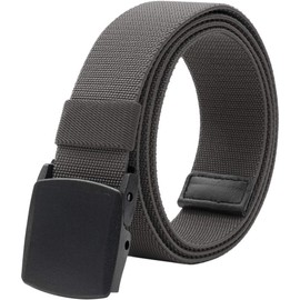 LionVII Men's Elastic Belt Tactical Military with Plastic Buckle 130 cm, gray