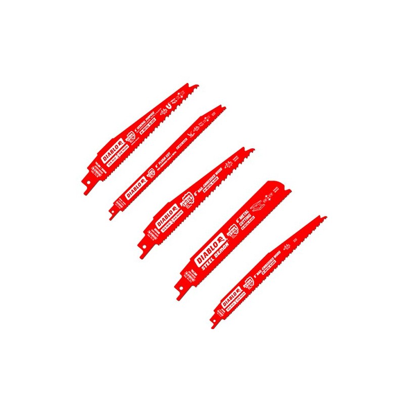 Diablo Bi-Metal Reciprocating Saw Blade Set - for Nail-Embedded Wood