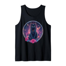 Crystal Witchy Cute Kawaii Pastel Goth Black Cat Moon Phases Tank Top