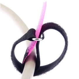 10 x 20 cm x 20 mm resealable Velcro cable ties, neon pink with metal eyelet, cable Velcro tape, 200 mm, reusable