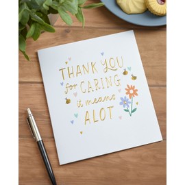 UK Greetings Thank You Card - Thank You for Caring Card - Support Card,, white