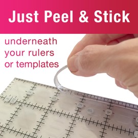 Guidelines4quilting Grip Strips Trio to Slip-Proof Quilt Rulers & Templates, 11 7/8” Crystal Clear, Peel & Stick Strips, 6/Pkg (3-Pack)