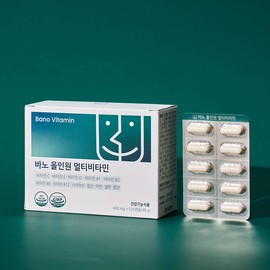 Wellness Overdose Iron Calcium Free Comprehensive Bano All-in-One Multivitamin 400mg 120 Capsules, 1 Piece / 웰니스 오버도스 철분 칼슘 없는 종합 바노 올인원 멀티비타민 400mg 120캡슐, 1개