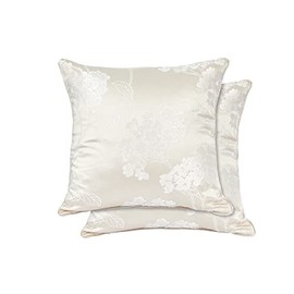 Emma Barclay Blossom - Jacquard Cushion Cover in Cream - 17x17 (43x43cm)