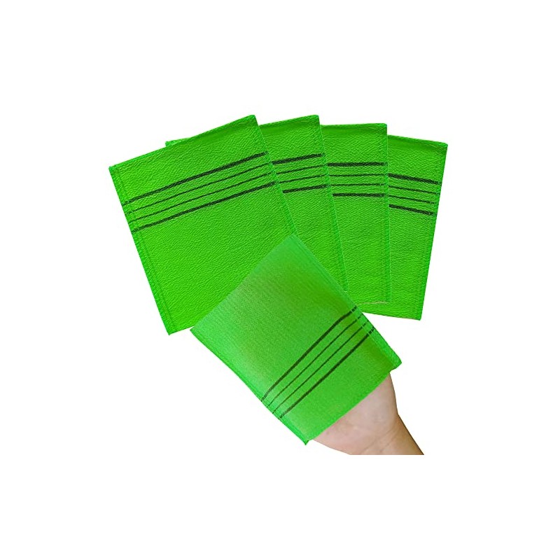 The Original Korean Exfoliating Mitt Body Scrub 4 piezas (Verde