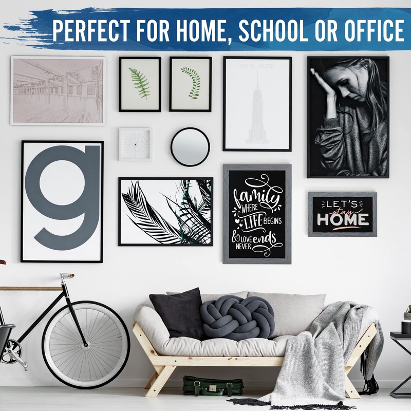 HBCY Creations Rustic Grey Magnetic Wall Chalkboard, Small Size 11"