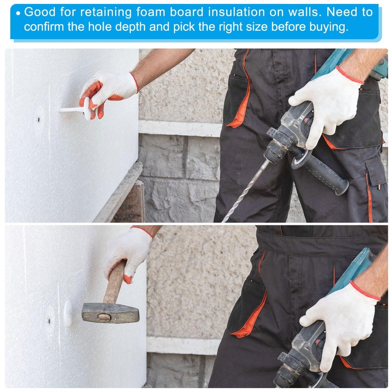 PATIKIL 82mm Perforated Insulation Pins, 50 Pack Insulating Nails Wall