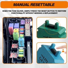 BUSSALIX E73 Manual Reset Circuit Blade Circuit Breaker 5A-30A for RV Boat Truck Yacht Audio and Solar Systems Durable ATO/ATC Fuse Protection(15A-3PACK)