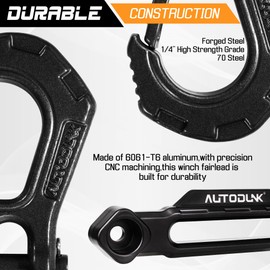 1/4" x 50ft Synthetic Winch Rope Kit with Protective Sleeve+Winch Fairlead+ Stopper+Hook, Orange