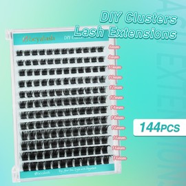 Obeyalash Cluster Lashes Extensions, Individual Eyelashes, DIY Eyelash Extensions, Mega Volume Eyelashes, Single Mix 8-16 mm, 3D Fluffy False Eyelashes (Y24)