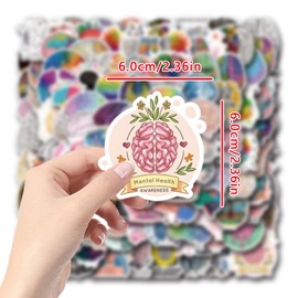 120 Pcs Brain Stickers Pack | Colorful Brain Vinyl Stickers for Scrapbook,Journaling,Laptop,Bumper,Skateboard,Water Bottles,Computer,Phone,Cartoon,Hard hat,Car Stickers