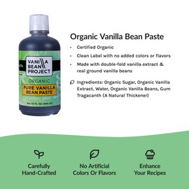 Organic Vanilla Bean Paste | Baking Necessity | Pure Vanilla for Cooking | Vanilla Bean Project | 4 Ounces
