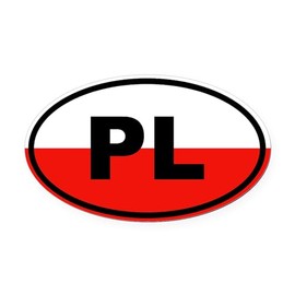 CafePress Poland Flag Oval Car Magnet, Euro Oval Bumper Magnet