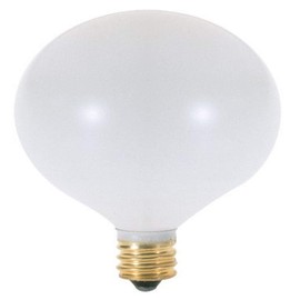 Satco A3924 130V Candelabra Base 15-Watt G16.5 Light Bulb, Satin White