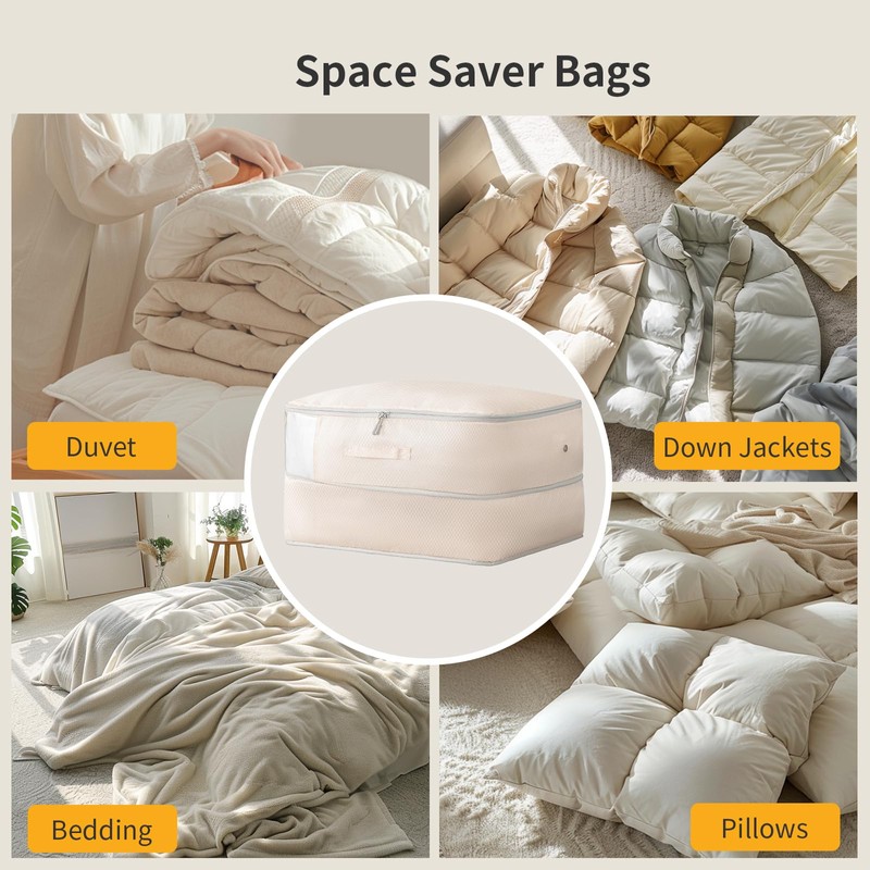 DIMJ Space-Saving Compression Storage Bags - 2 Pack Foldable Duvet