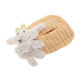 PARSLUCK Car Tissue Holder Car Tissue Box Organizer Stripes Plush 10.63"x7.09"x3.15" Yellow 1 Pc