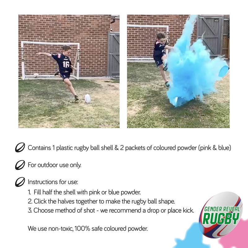 Sass Party & Gifts Gender Reveal Exploding Rugby Ball -