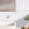 WalDecoo White 3D Hexagonal Peel and Stick Wall Tiles, 10