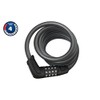 Abus 6 Series Combo Coil Cable Lock, Black, 185cm/12mm