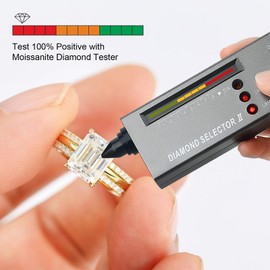 3.5CT Moissanite Bridal Ring Sets for Women D Color VVS1 Clarity Emerald Cut Lab Created Diamond Wedding Ring Sets S925 Sterling Silver with 9K Gold Plated Engagement Rings for Her Size 6.5