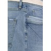 Sublevel Women's Denim Bermuda Shorts with Belt, Cuff, 5-Pocket, Light-blue,
