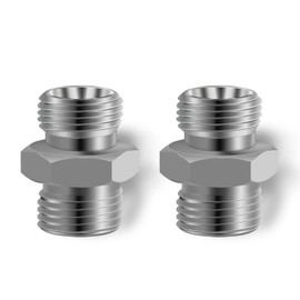 Joytrace 2pcs M18 to M18 Carbon Stee Fittings Adapters for Mini Excavator Adapting, Reducing Or Enlarging Connect Such Air Pipe, Fuel Pipe, Water Pipe, Etc Full Port Straight Pipe Fitting Connector