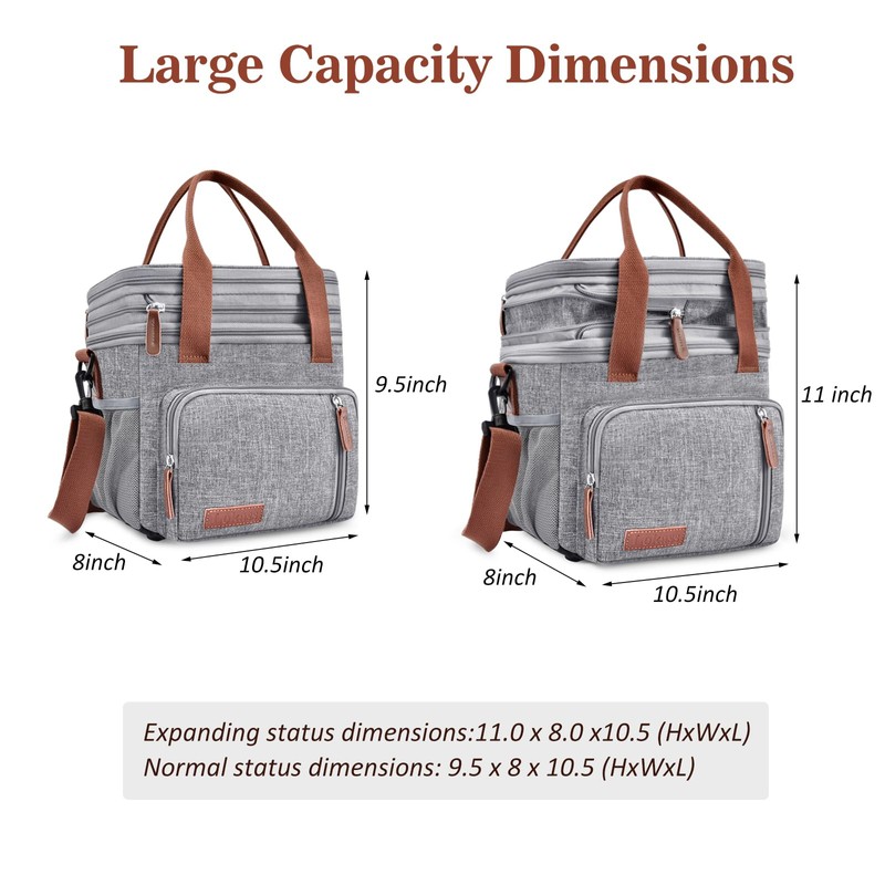 BAGNN Lunch Box & Lunch Bag for Women Men, Large