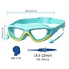 Swimming Goggles with Ear Plugs, Anti-Fog Lenses, Mint Green and