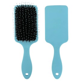 Nora Ross Boar Bristle & Nylon Paddle Hair Brush for Women with Fine, Thin & Thick Hair | Detangling, Shine Enhancing Hair Brush (Blue)