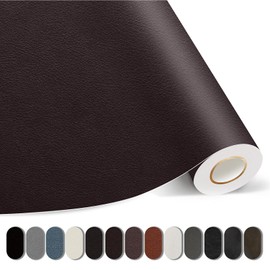 Kangshoon Leather Repair Patches, 17X79 Inch Self-Adhesive Leather Repair Tape, Stretch Vinyl Repair Kit for Couch Furniture Sofas Car Seats (Dark Brown, 17X79 Inch)